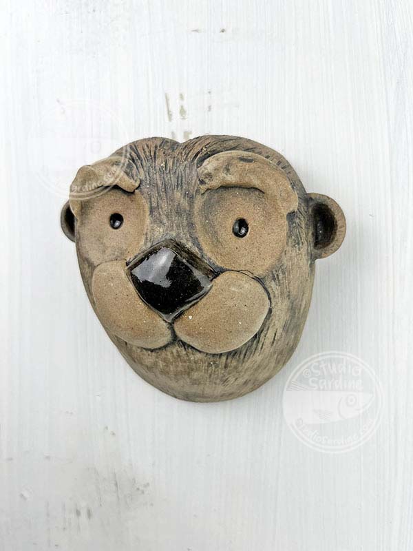 Studio Sardine Stoneware Otter Head Wall Sculpture