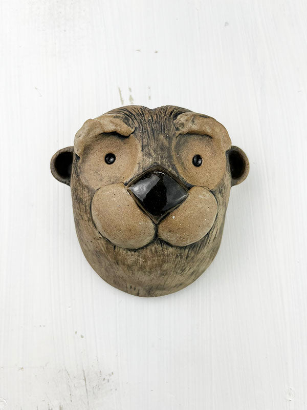 Stoneware Otter Head Wall Sculpture