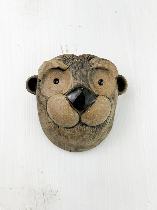 Stoneware Otter Head Wall Sculpture