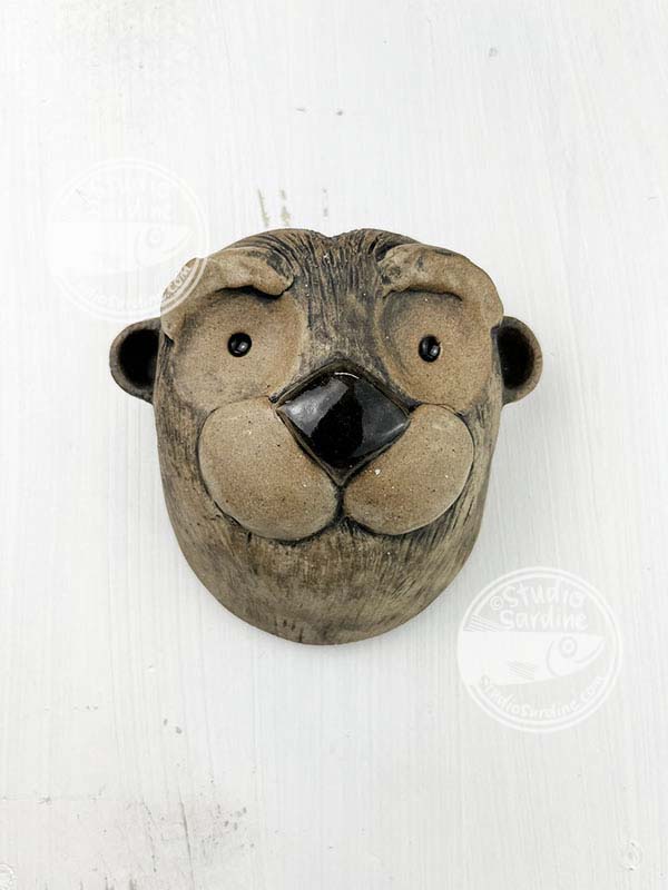 Studio Sardine Stoneware Otter Head Wall Sculpture