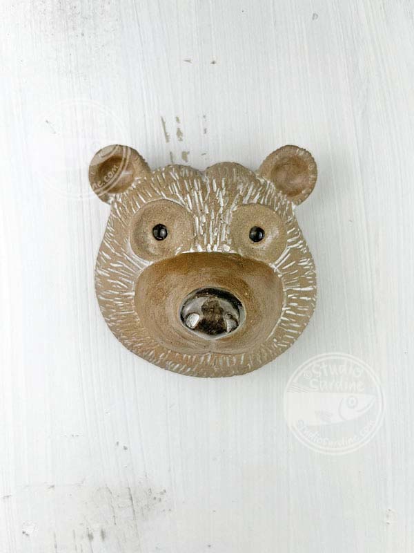 Studio Sardine Little Stoneware Bear Head Wall Sculpture