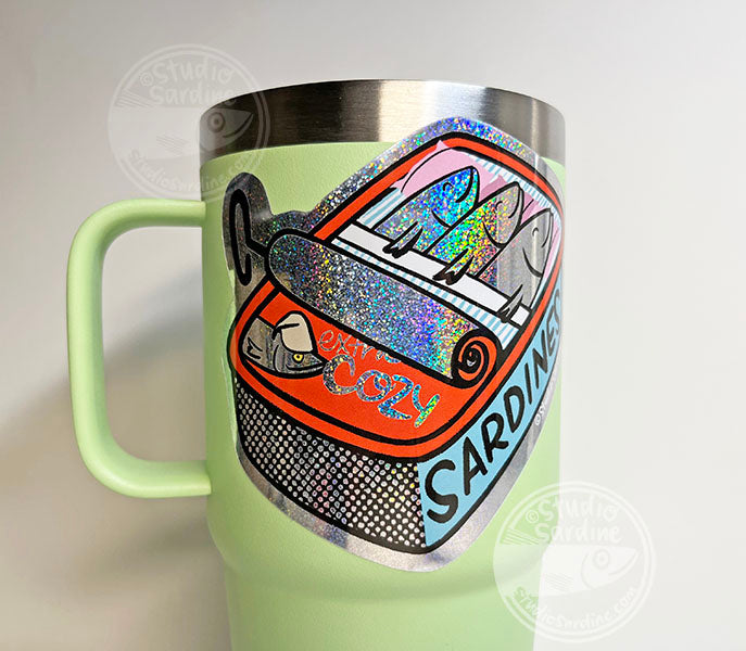 Studio Sardine Extra Cozy Sardine Can Glitter Hologram Sticker