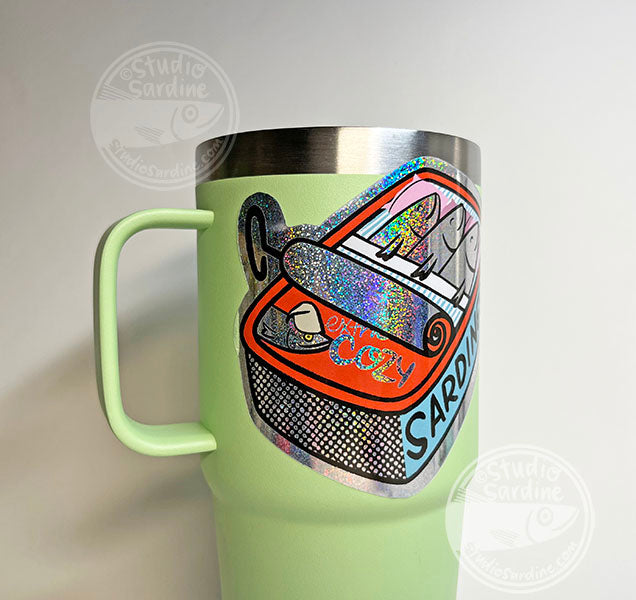 Studio Sardine Extra Cozy Sardine Can Glitter Hologram Sticker