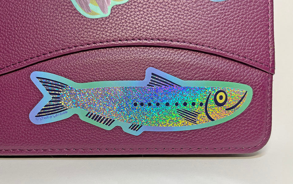 Sparkle Sardine Glitter Hologram Sticker
