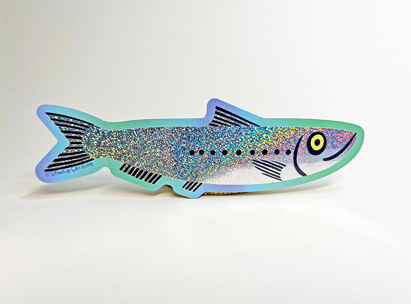 Sparkle Sardine Glitter Hologram Sticker
