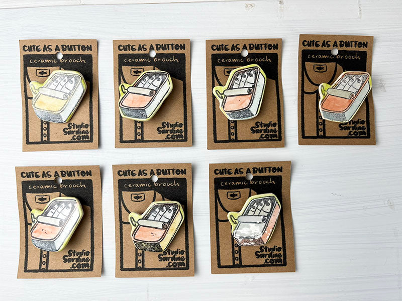 Sardine Can Brooches