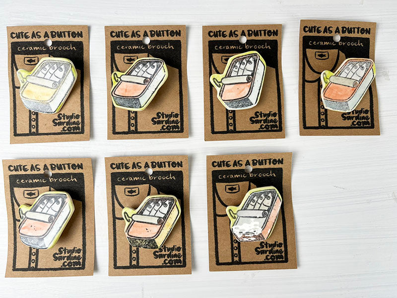 Sardine Can Brooches