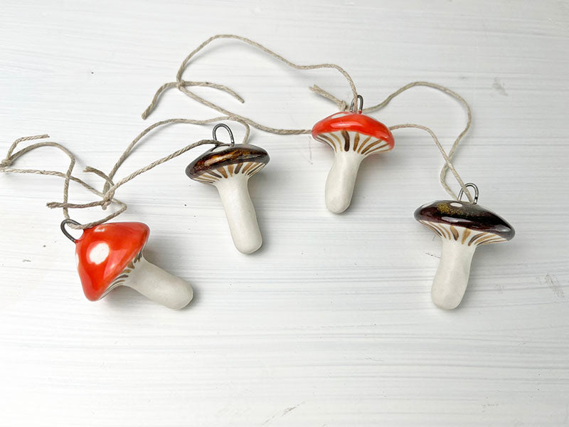 Large Porcelain Mushroom Ornaments