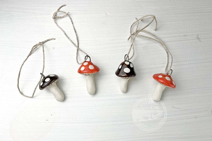 Studio Sardine Medium-sized Porcelain Mushroom Ornaments