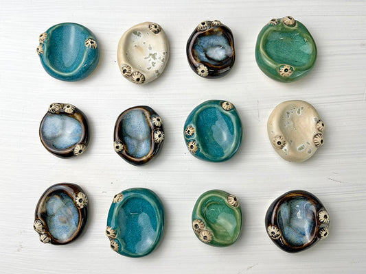 Barnacled Porcelain Worry Pebble