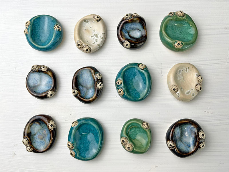 Barnacled Porcelain Worry Pebble