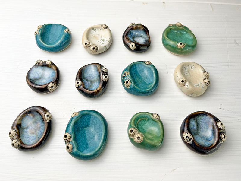 Barnacled Porcelain Worry Pebble