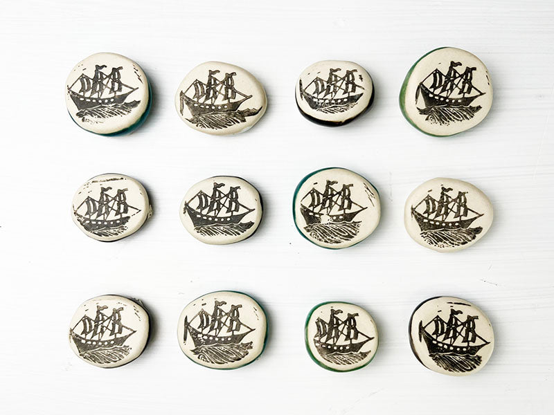 Barnacled Porcelain Worry Pebble