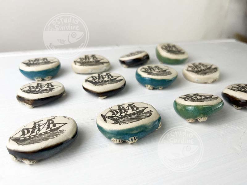 Studio Sardine Barnacled Porcelain Worry Pebble