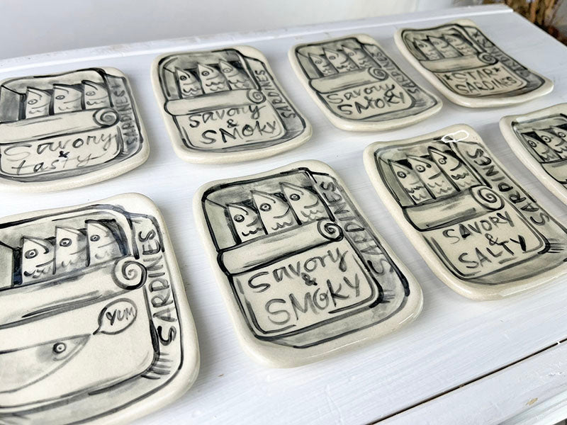 Hand-painted Sardine Dishes