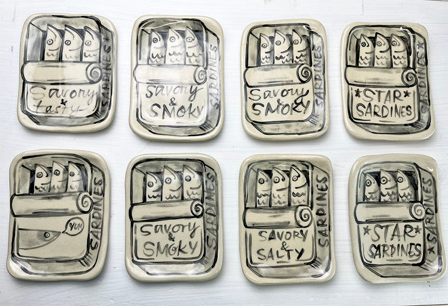 Hand-painted Sardine Dishes