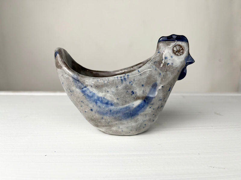 Sweet lil stoneware chicken sculptural vessel D