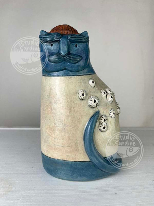 Studio Sardine Porcelain Sailor Cat Vase A