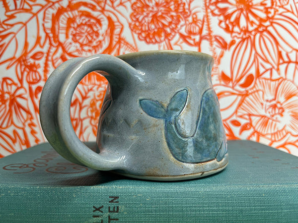 Smiley Whales Handmade Porcelain Mug