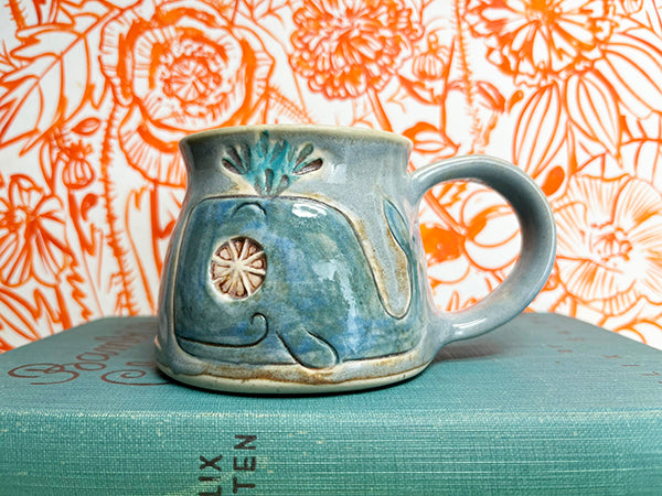 Smiley Whales Handmade Porcelain Mug