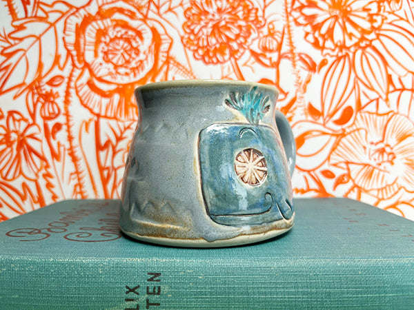 Smiley Whales Handmade Porcelain Mug