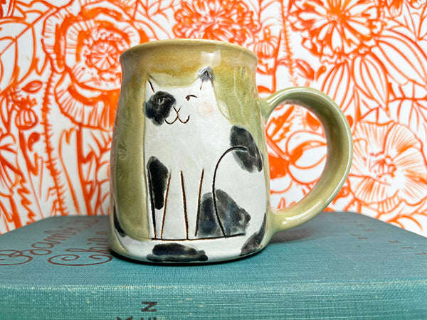 Curious Kitty Handmade Porcelain Mug