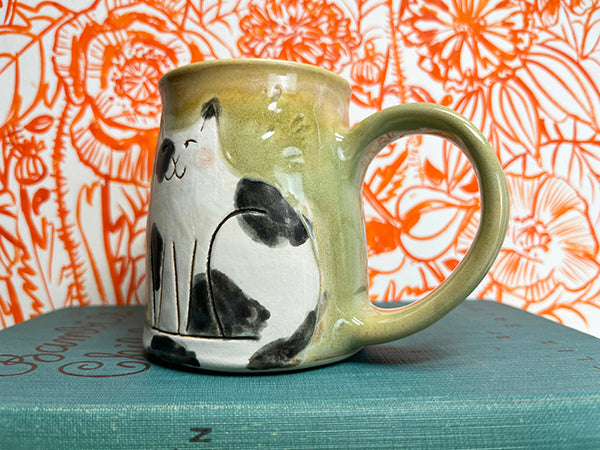 Curious Kitty Handmade Porcelain Mug