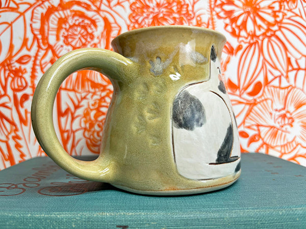 Garden Gazing Cats Handmade Porcelain Mug