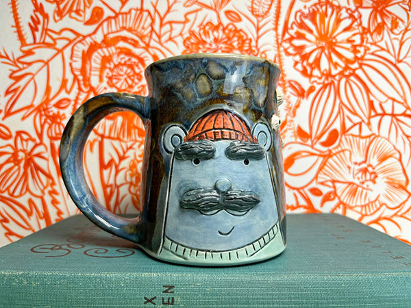 Sailor Bears Handmade Porcelain Mug with Barnacles, C