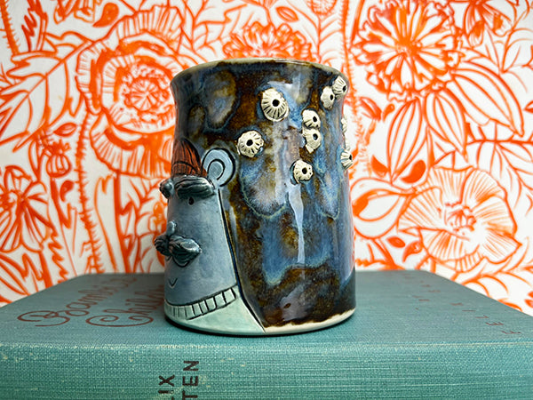 Sailor Bears Handmade Porcelain Mug with Barnacles, C