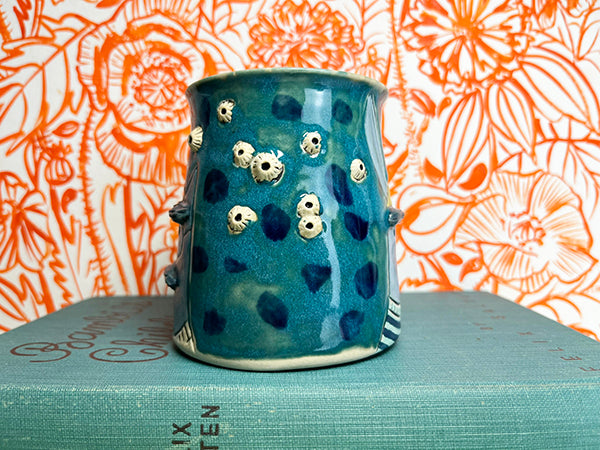 Sailor Bunny and Kitty, Handmade Porcelain Mug with Barnacles, A