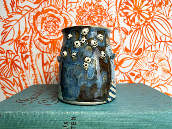 Sailor Bear and Cat Handmade Porcelain Mug with Barnacles, D