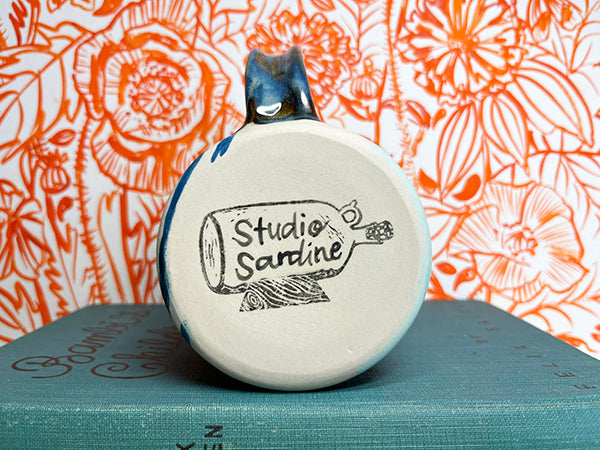 Sailor Bear and Cat Handmade Porcelain Mug with Barnacles, D