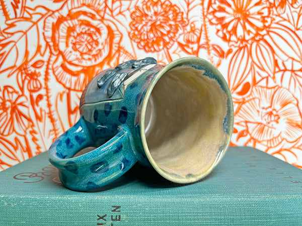 Captain Cats Handmade Porcelain Mug with Barnacles, E