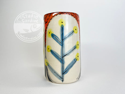 Narrow skandi inspired porcelain vase