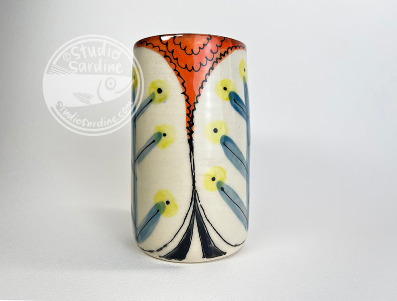 Narrow skandi inspired porcelain vase