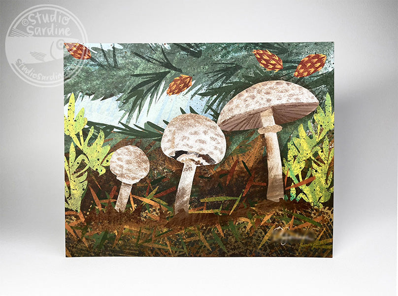 Shaggy Parasol 8" x 10" art print, woodland wall art