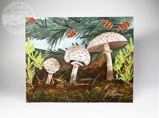 Shaggy Parasol 8" x 10" art print, woodland wall art
