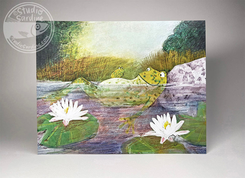 Swamp Talk 8" x 10" art print, frog wall art