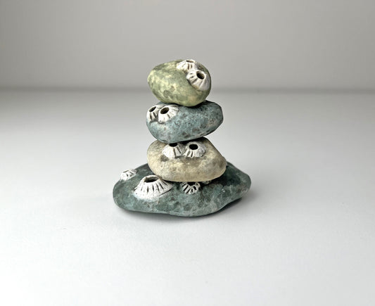 Barnacled Ceramic Rock Cairn Stack B