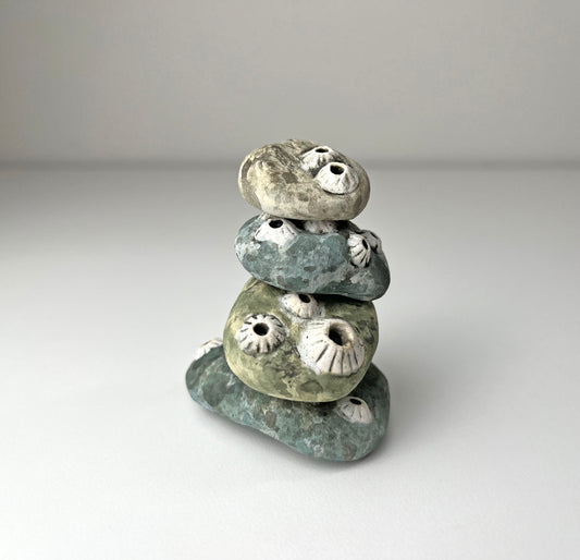 Barnacled Ceramic Rock Cairn Stack D