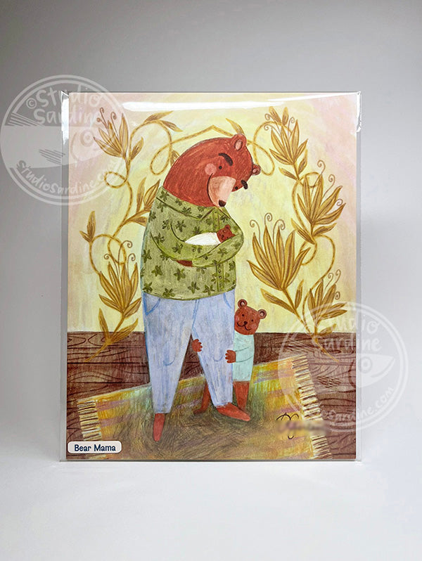 Mama Bear 8" x 10" art print, bear nursery wall decor
