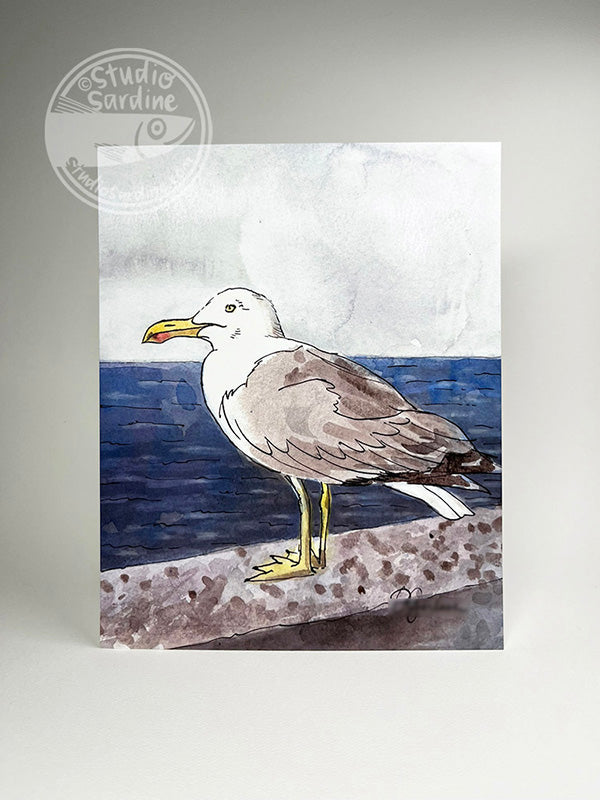 Daydreamer Seagull 8" x 10" art print, coastal wall art