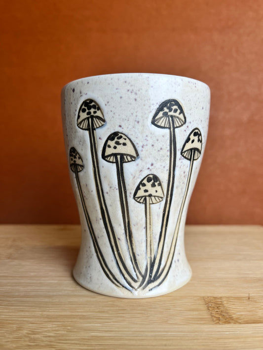 Cream Splatter Mushroom Tumbler A