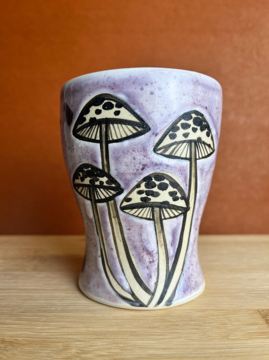 Lavender Splatter Mushroom Tumbler D