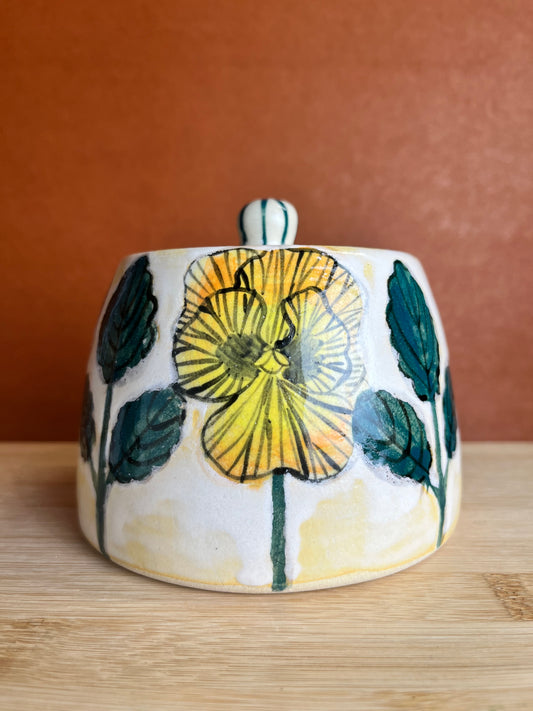 Pansy Stoneware Jar A