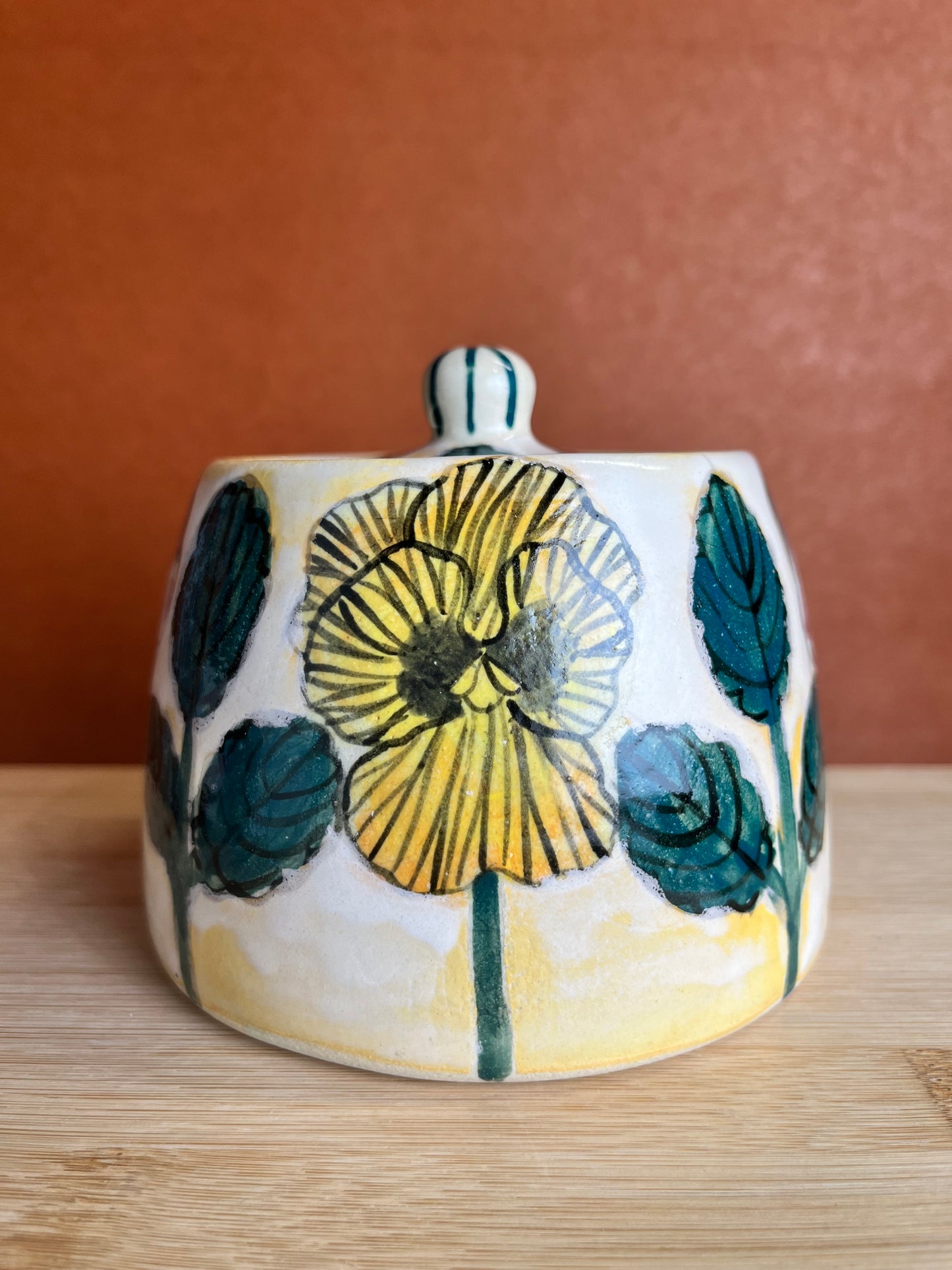 Pansy Stoneware Jar A