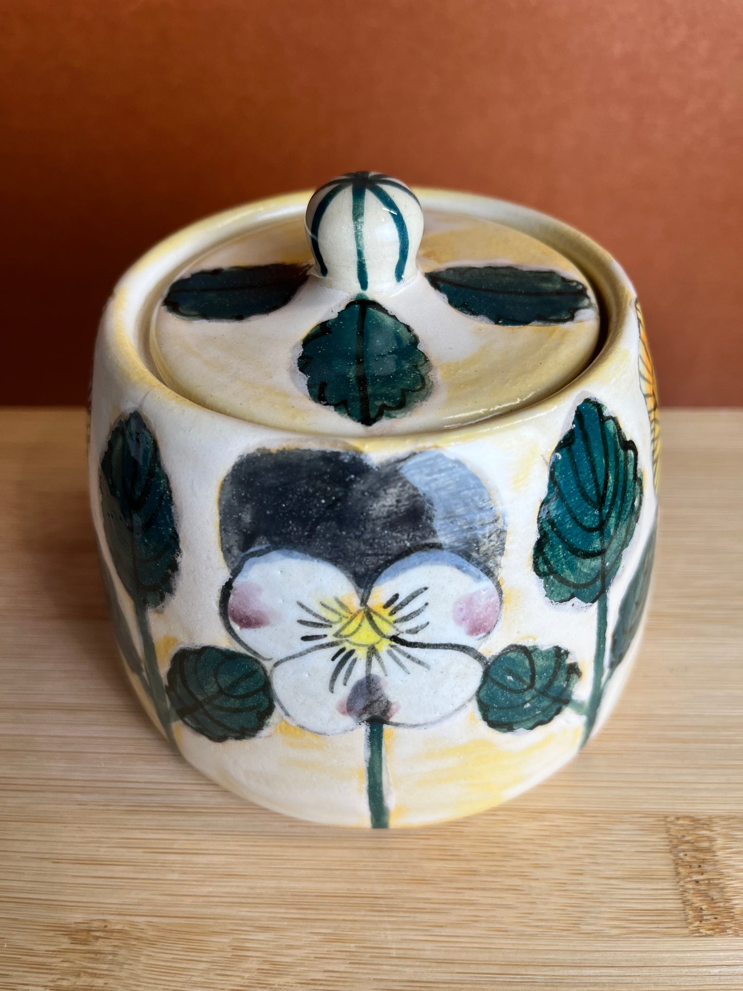 Pansy Stoneware Jar A