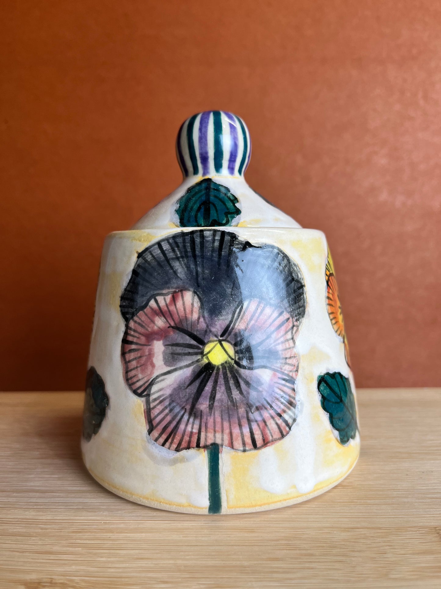 Pansy Stoneware Jar B