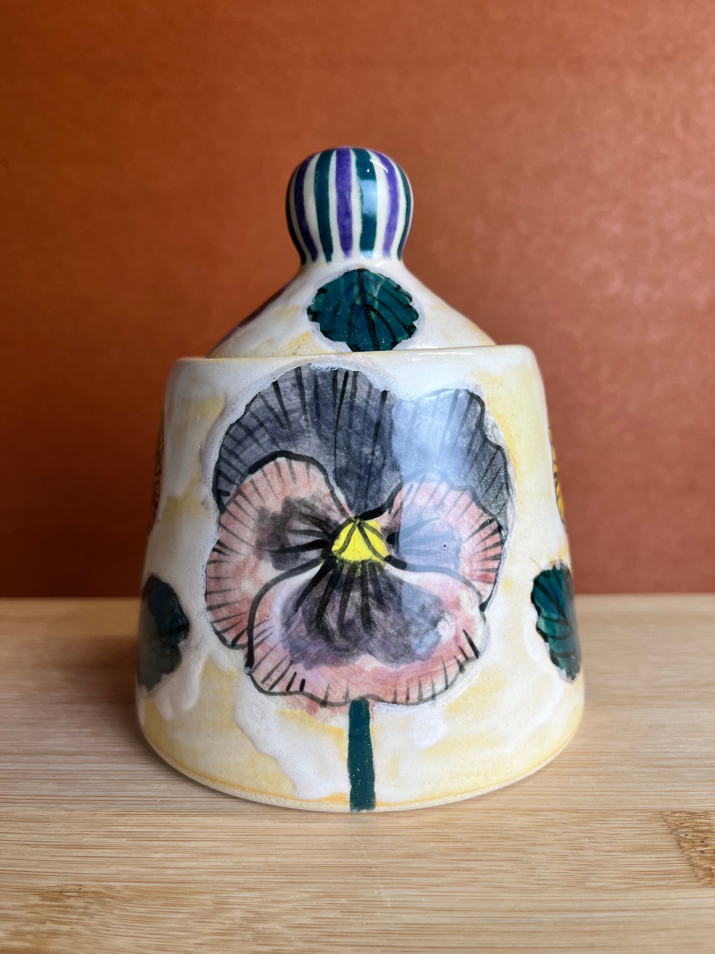 Pansy Stoneware Jar B